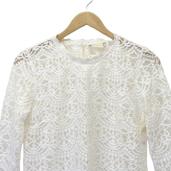 NWT Altar’d State Grace Blouse Sheer Ivory Cream Lace Top Women’s Size Small NEW - Picture 5 of 14